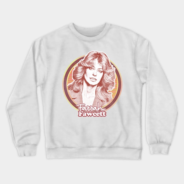 Farrah Fawcett //  Retro Fan Art Design Crewneck Sweatshirt by DankFutura